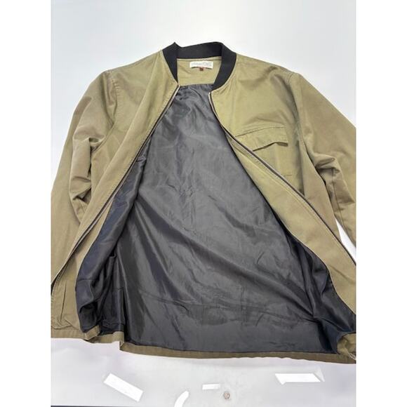 Sovereign Code Bomber Jacket Zip-Up Chest Flap Pocket Olive Green Mens Size L - Picture 10 of 14